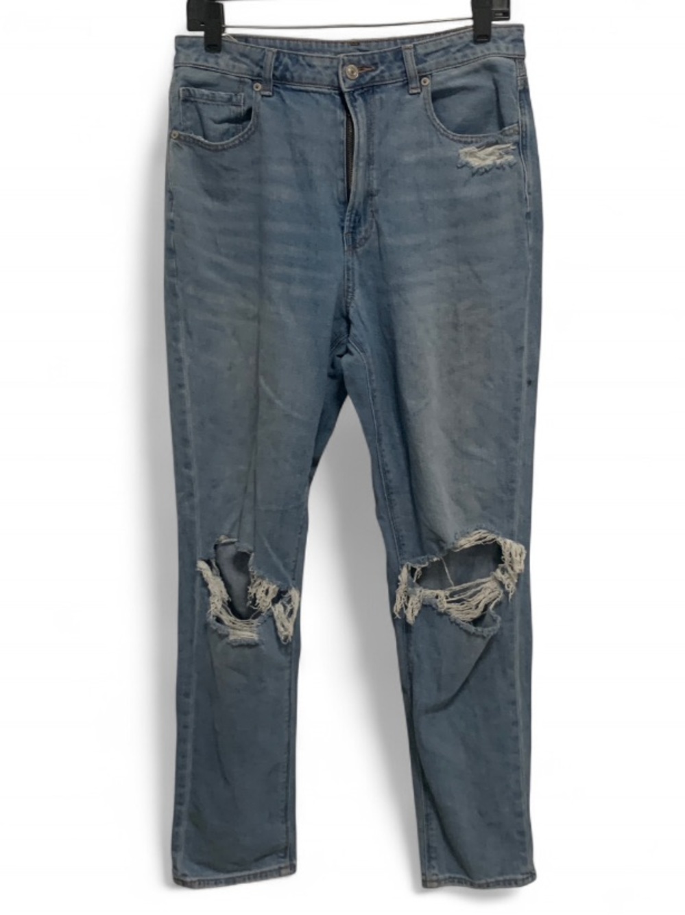 American Eagle Blue Distressed Knees Mom Jeans